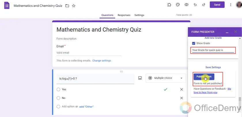 Can you put a time limit on Google Forms quiz 21