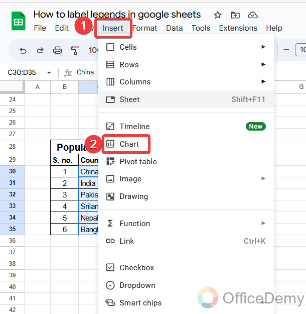 How to Label Legend in Google Sheets 2