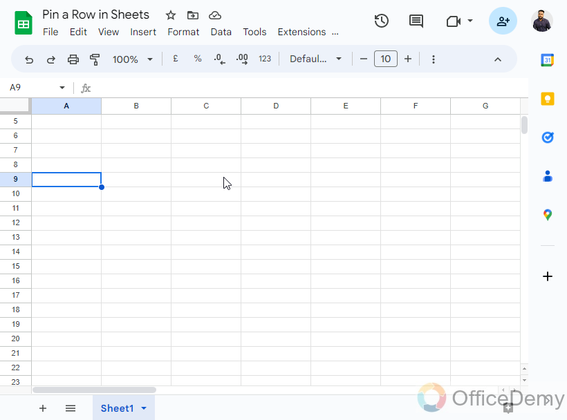 How to Pin a Row in Google Sheets 1