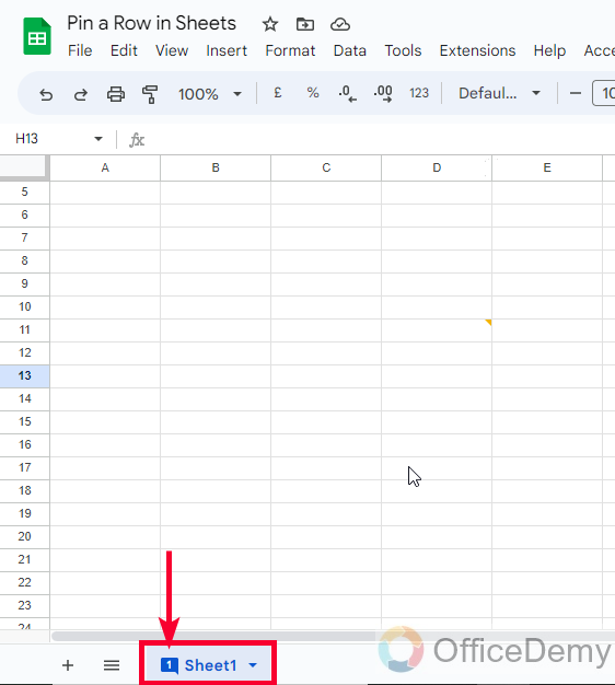 How to Pin a Row in Google Sheets 13