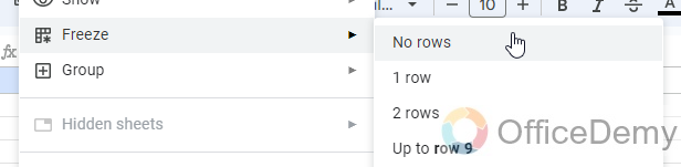 How to Pin a Row in Google Sheets 4