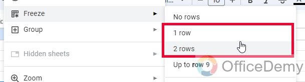 How to Pin a Row in Google Sheets 5
