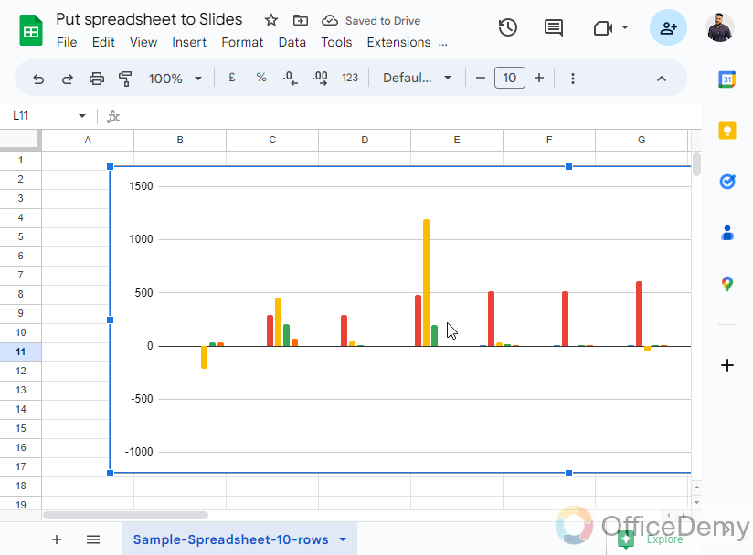 How to Put a Spreadsheet in Google Slides 12