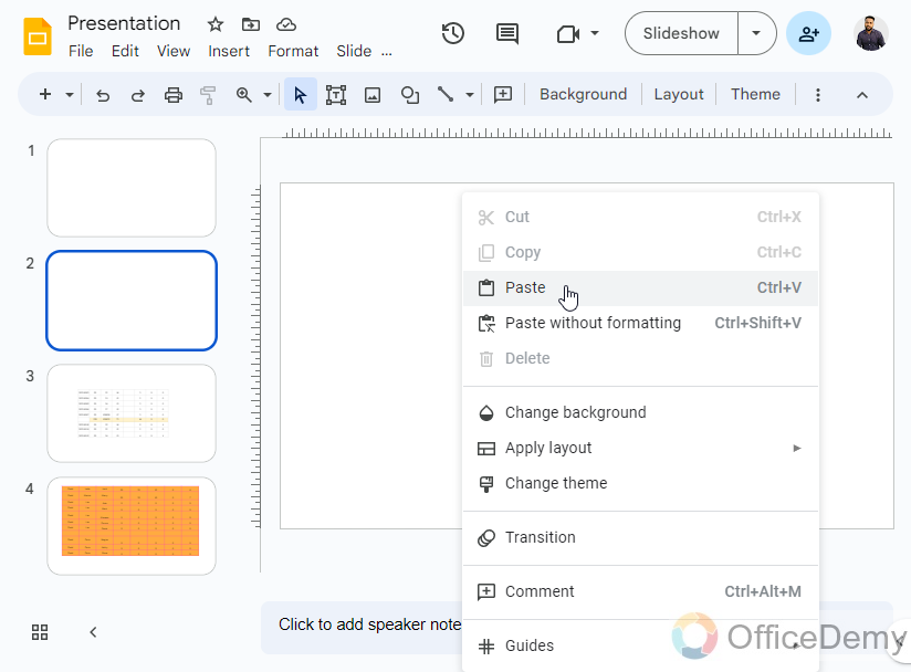 How to Put a Spreadsheet in Google Slides 14
