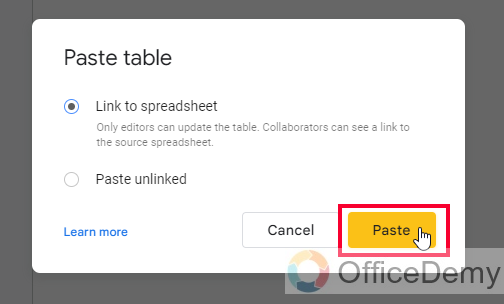 How to Put a Spreadsheet in Google Slides 7