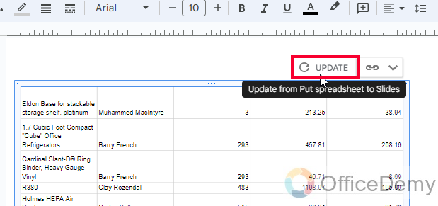 How to Put a Spreadsheet in Google Slides 9