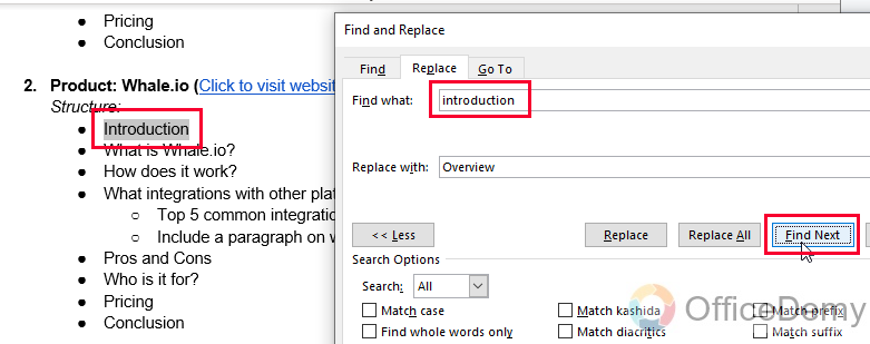 How to Replace Words in Microsoft Word 12