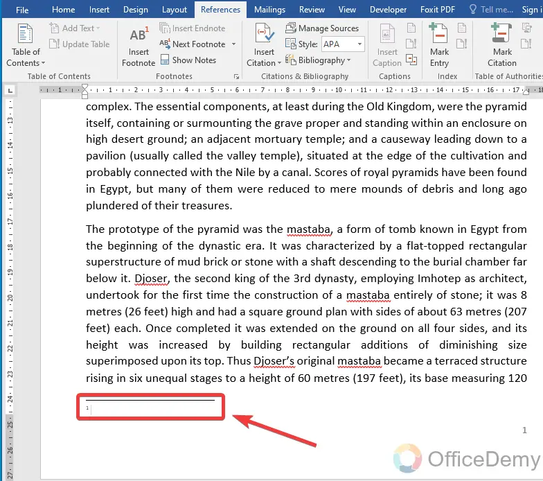 How to add a footnote in Microsoft Word 5