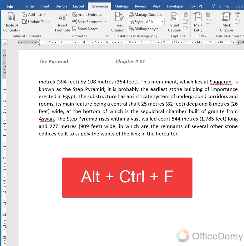 How to add a footnote in Microsoft Word 8