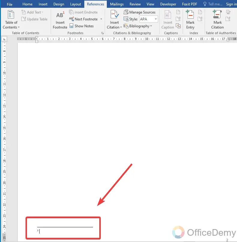 How to add a footnote in Microsoft Word 9