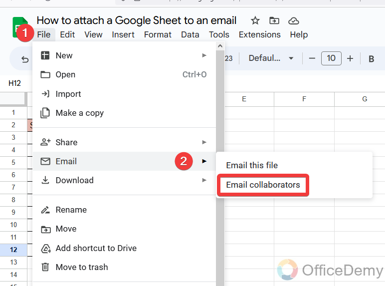 How to attach a Google Sheet to an email 11