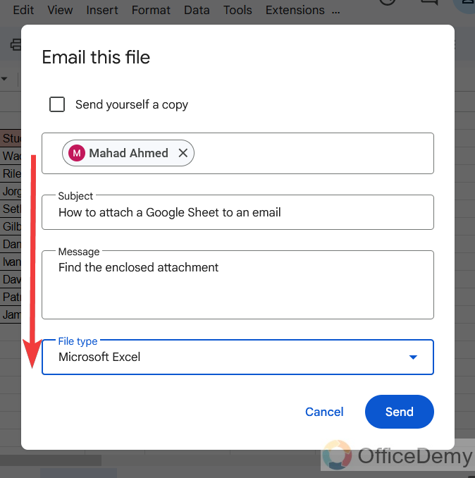 How to attach a Google Sheet to an email 15