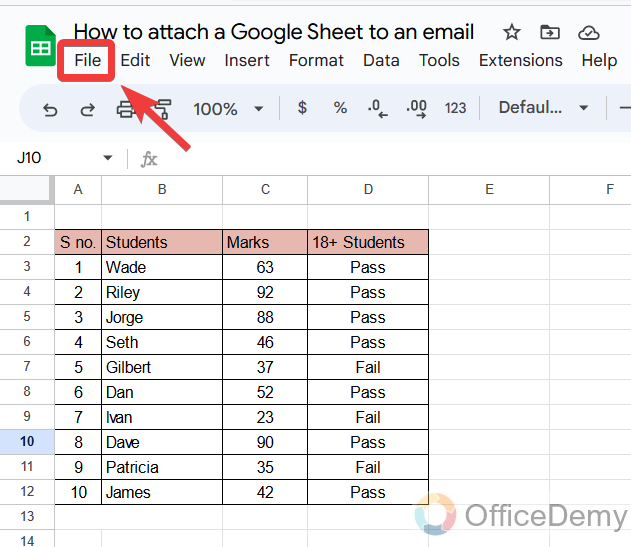 How to attach a Google Sheet to an email 2