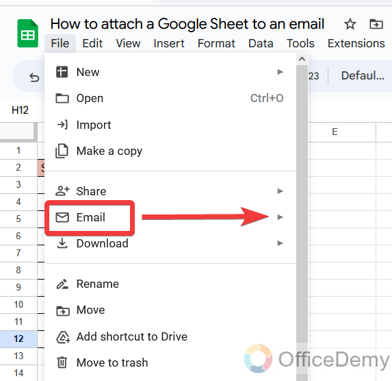 How to attach a Google Sheet to an email 3