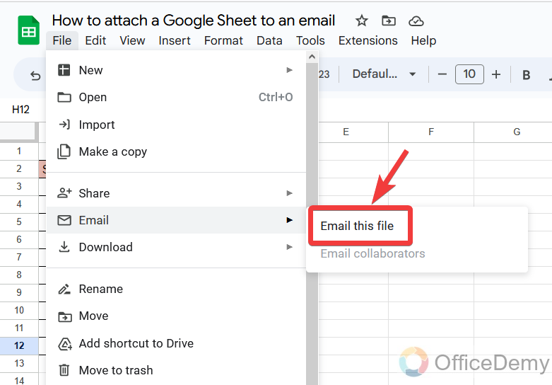 How to attach a Google Sheet to an email 4