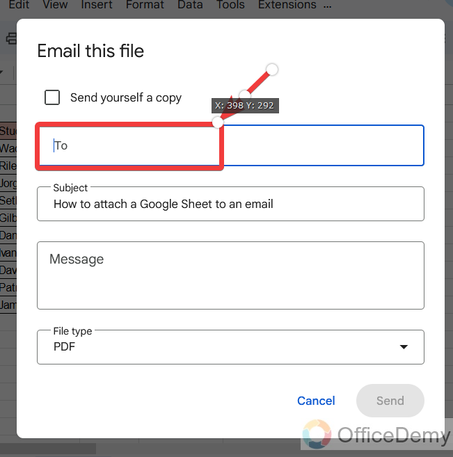 How to attach a Google Sheet to an email 5