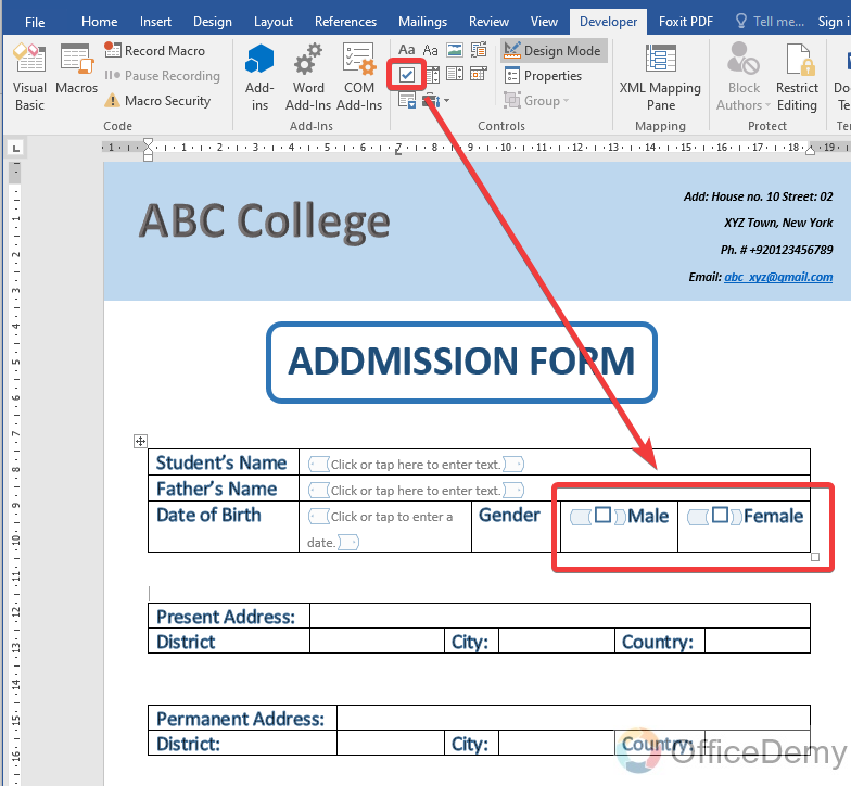 How to create a form in Microsoft Word 16