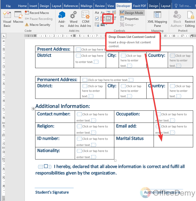 How to create a form in Microsoft Word 17