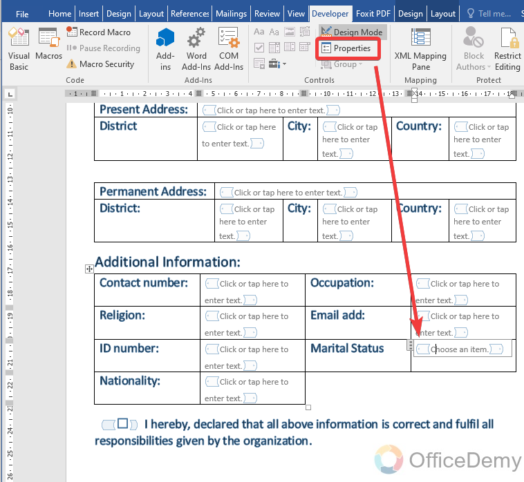 How to create a form in Microsoft Word 18