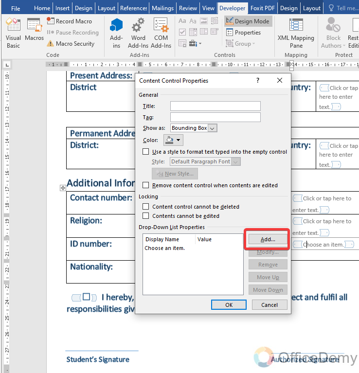 How to create a form in Microsoft Word 19
