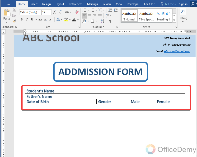 How to create a form in Microsoft Word 9