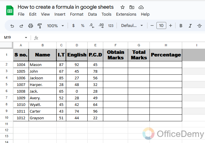 How to create a formula in google sheets 1