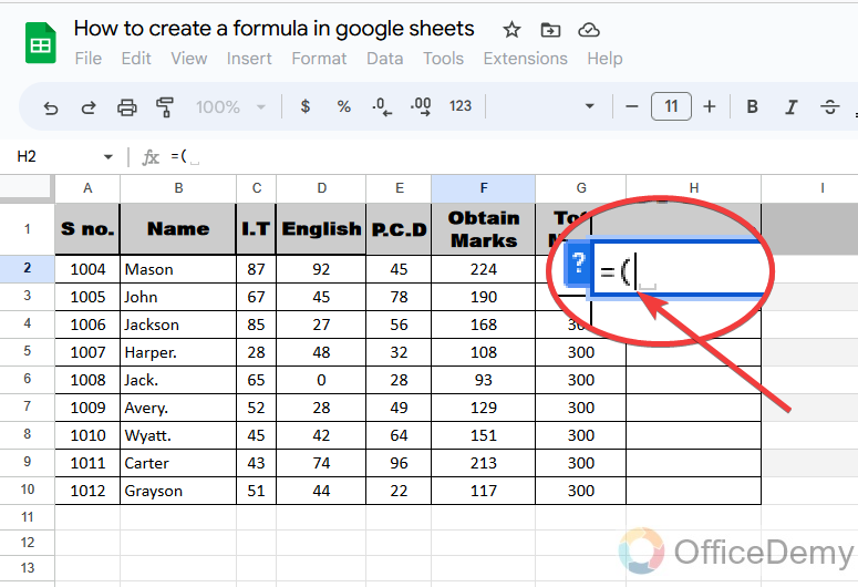 How to create a formula in google sheets 10
