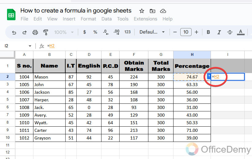 How to create a formula in google sheets 15