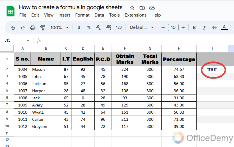 How to create a formula in google sheets 17