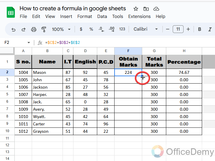 How to create a formula in google sheets 21