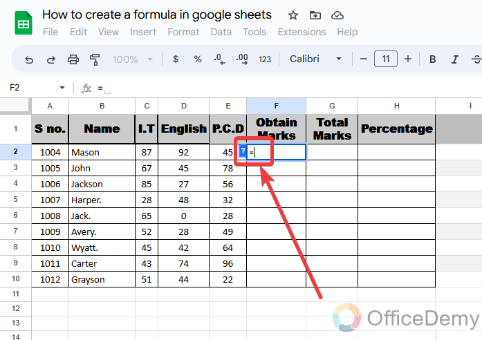 How to create a formula in google sheets 3