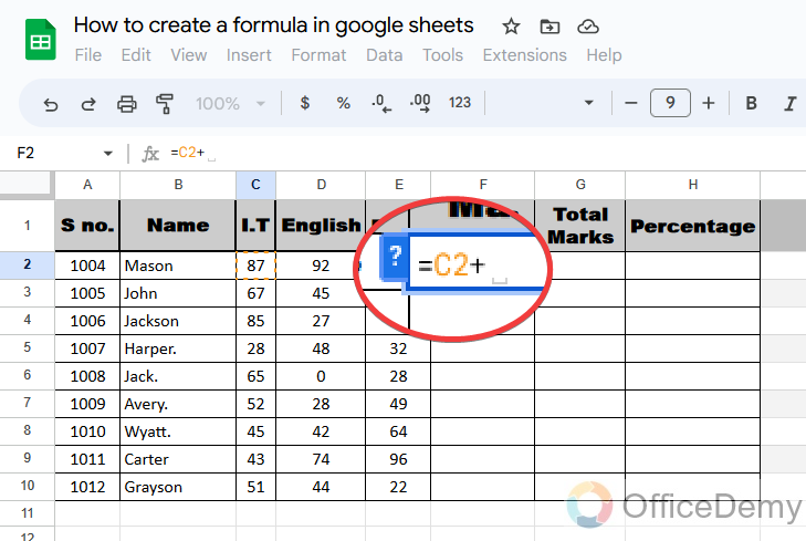 How to create a formula in google sheets 5
