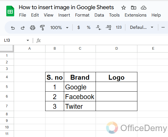 How to insert image in Google Sheets 1