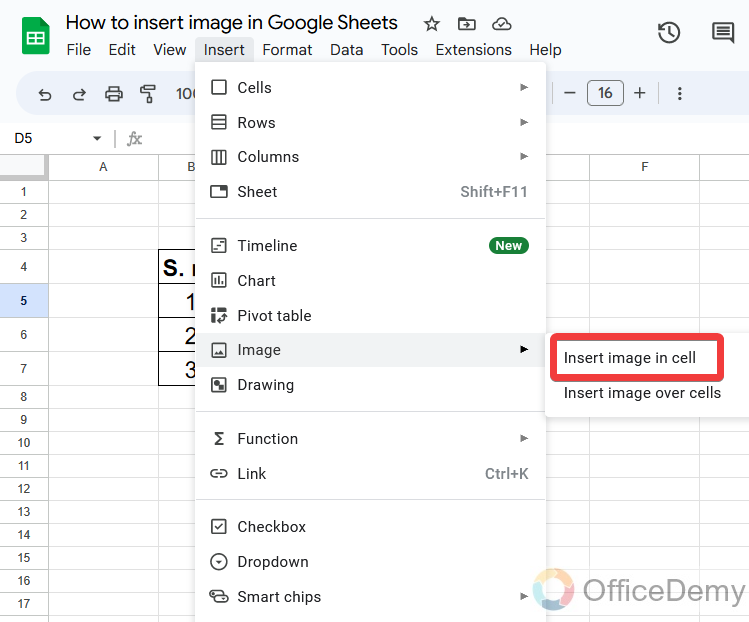 How to insert image in Google Sheets 4