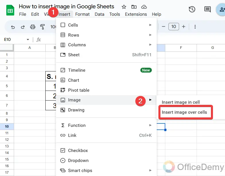 How to insert image in Google Sheets 8