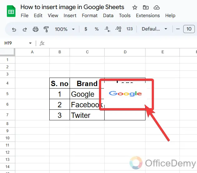 How to insert image in Google Sheets 9