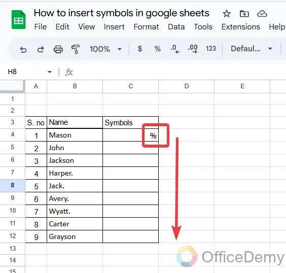 How to insert symbols in google sheets 20