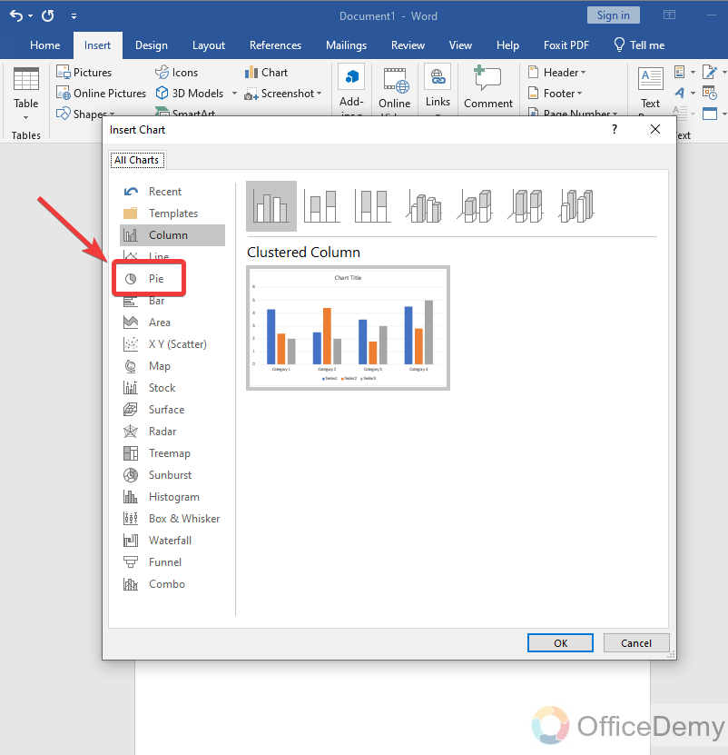 How to make a chart in Microsoft Word 3