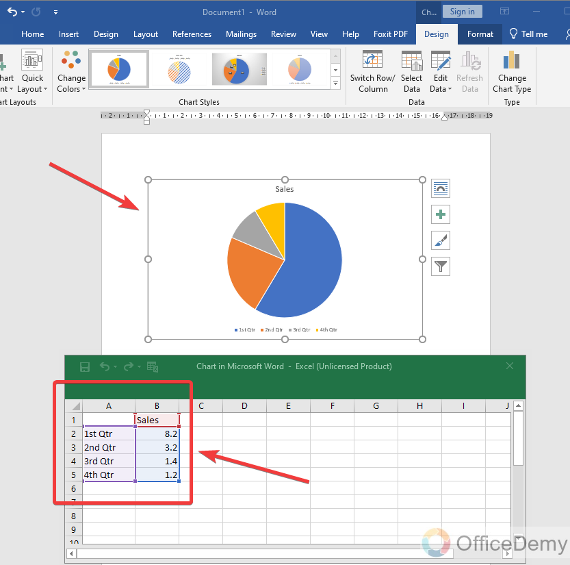 How to make a chart in Microsoft Word 5