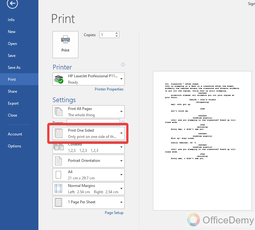 How to print double sided in Microsoft Word 4