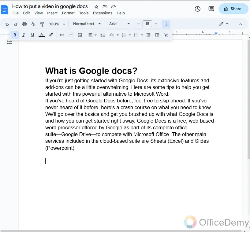 How to put a video in google docs 1