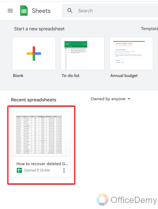 How to recover deleted Google sheets 13