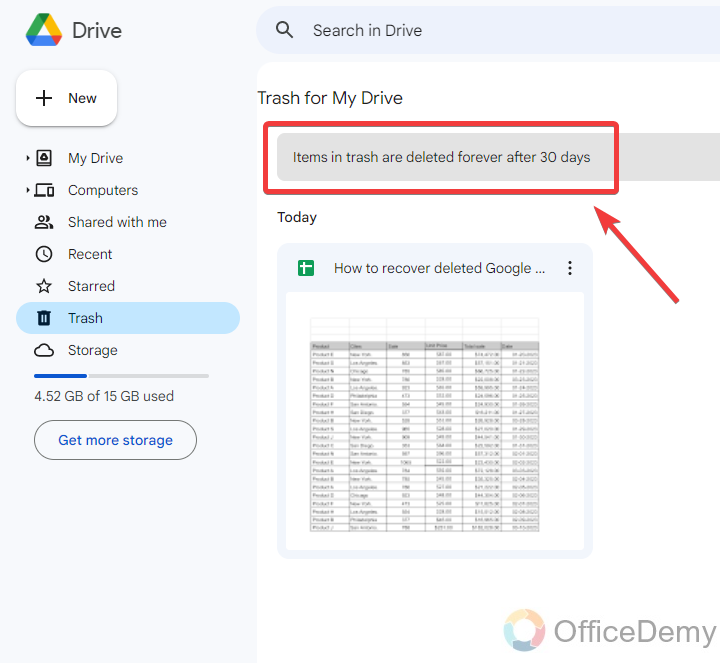How to recover deleted Google sheets 18