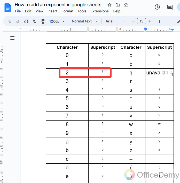 how to add an exponent in google sheets 14