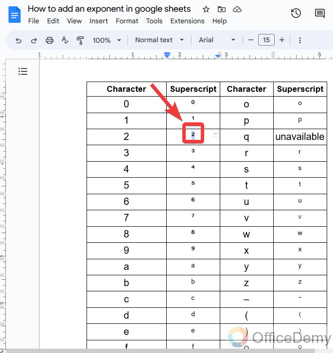 how to add an exponent in google sheets 15