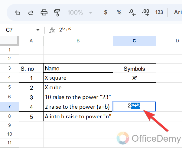 how to add an exponent in google sheets 18