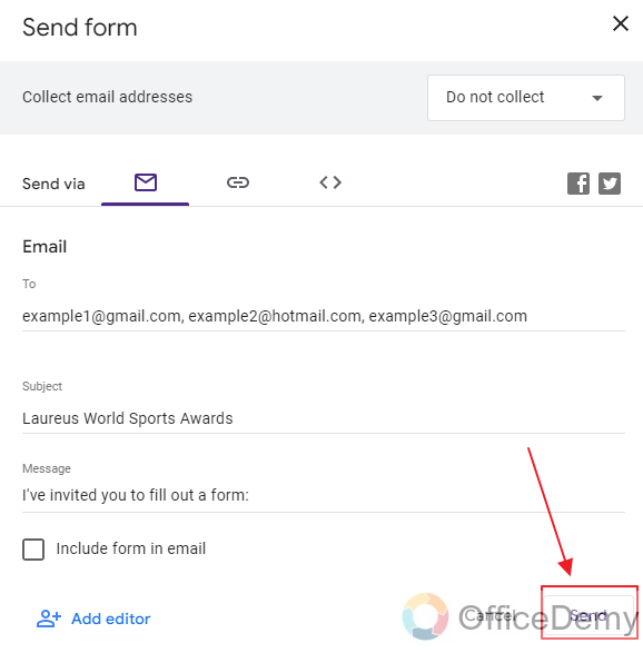 How do I send a google form to a group or multiple emails 11