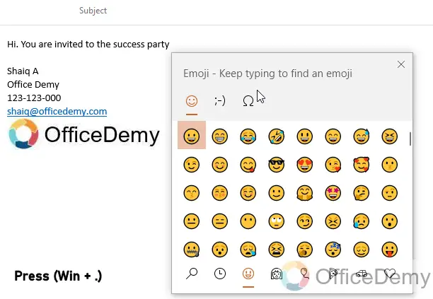 How to Add Emoji to Outlook Email 5