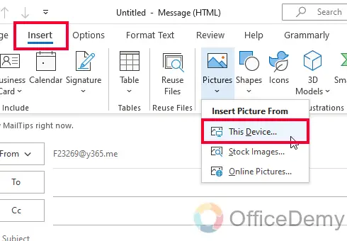 How to Add Gif to Outlook Email 3