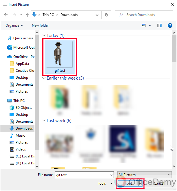 How to Add Gif to Outlook Email 6